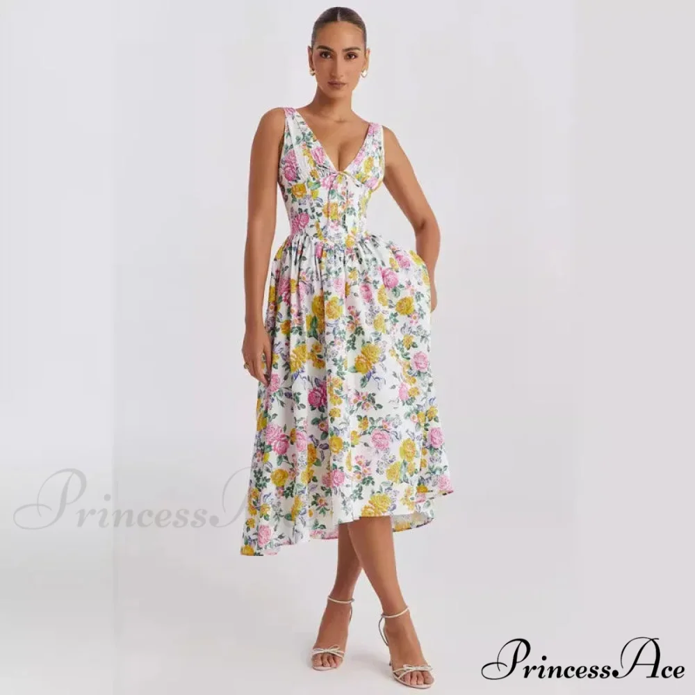 Belted Cover Pattern Flared Holiday Dress - Image 7