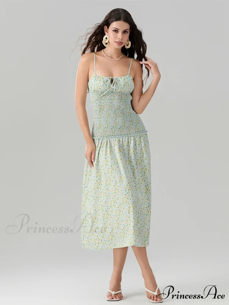 Blooming Strawberry Camis Open-Back Tied Front Blooming Dress - Image 2