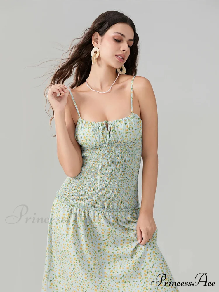 Blooming Strawberry Camis Open-Back Tied Front Blooming Dress - Image 3