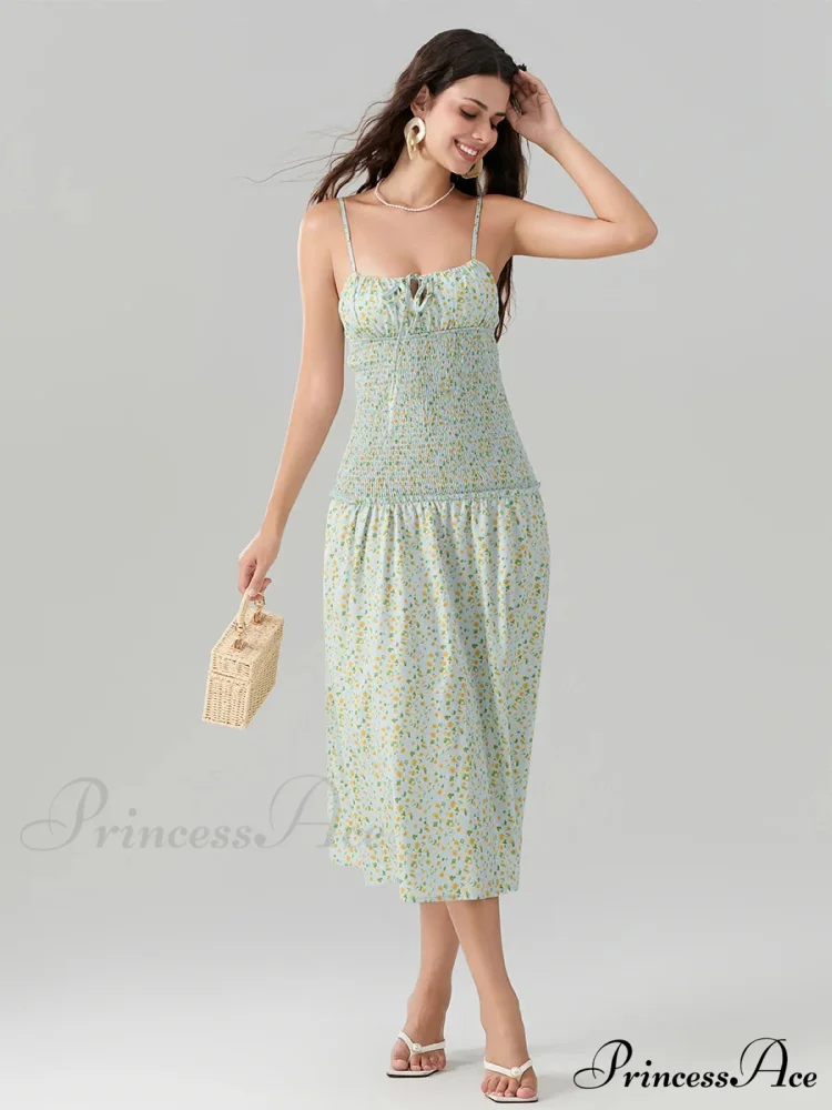 Blooming Strawberry Camis Open-Back Tied Front Blooming Dress - Image 4