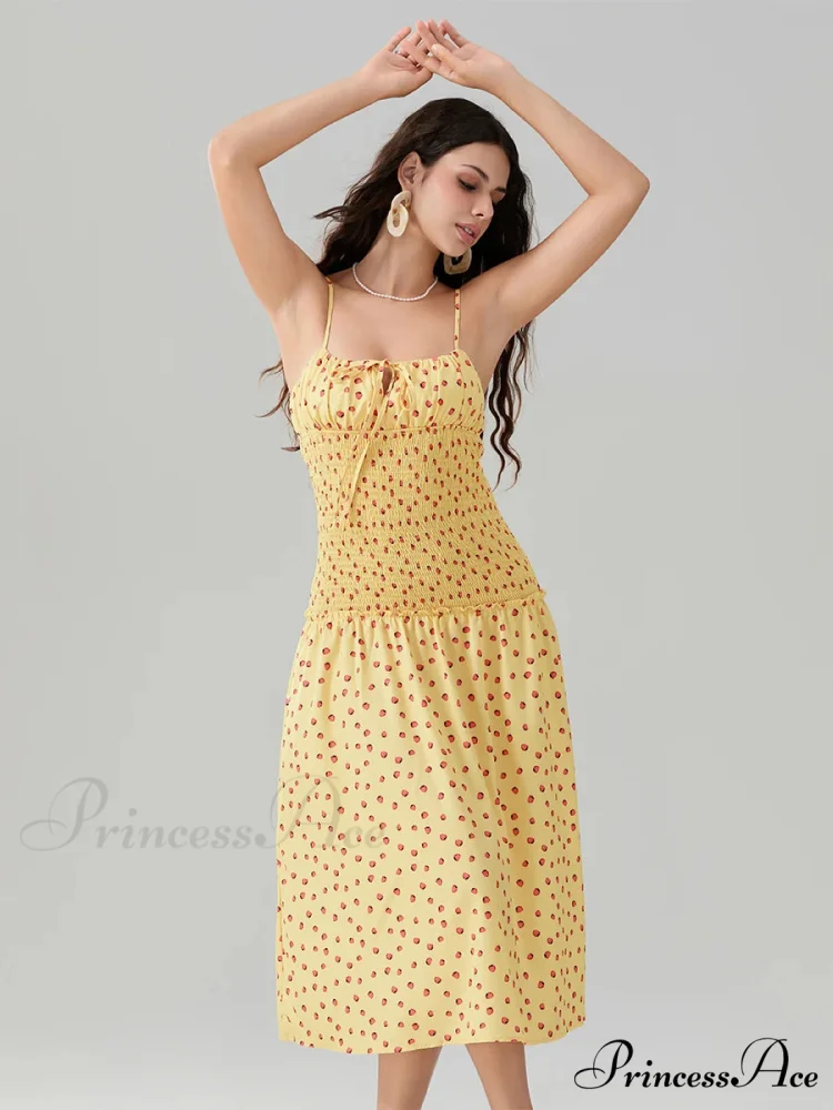 Blooming Strawberry Camis Open-Back Tied Front Blooming Dress - Image 5
