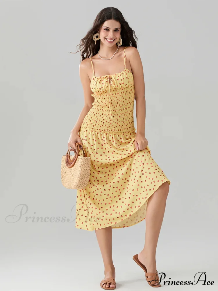 Blooming Strawberry Camis Open-Back Tied Front Blooming Dress - Image 6