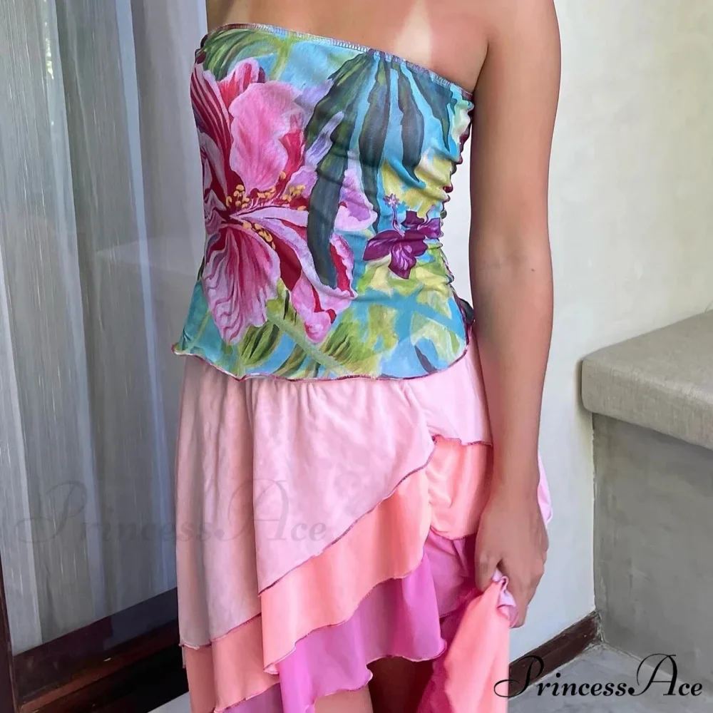 Blossoming Bandeau Sleek Crop Top - Image 3