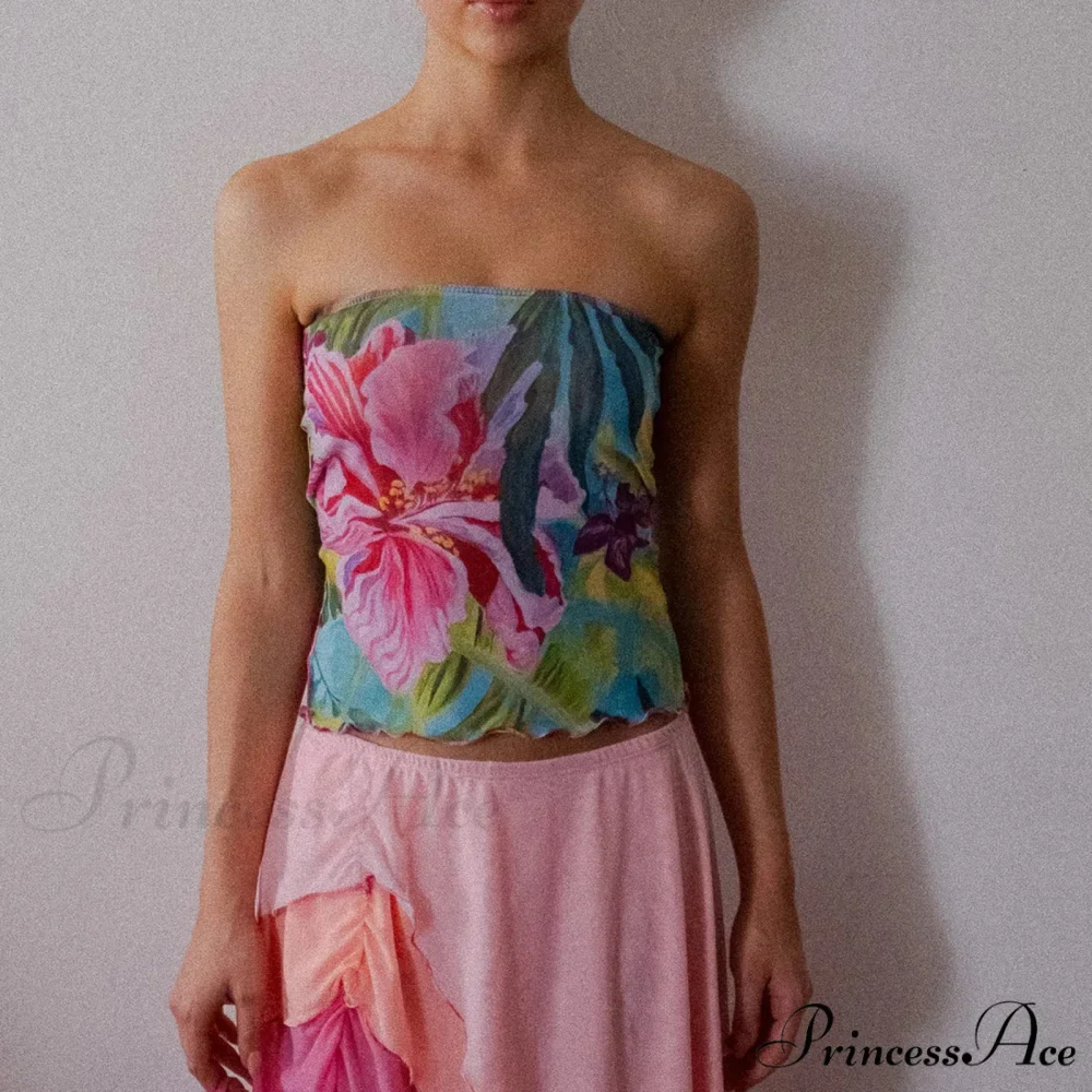 Blossoming Bandeau Sleek Crop Top - Image 4