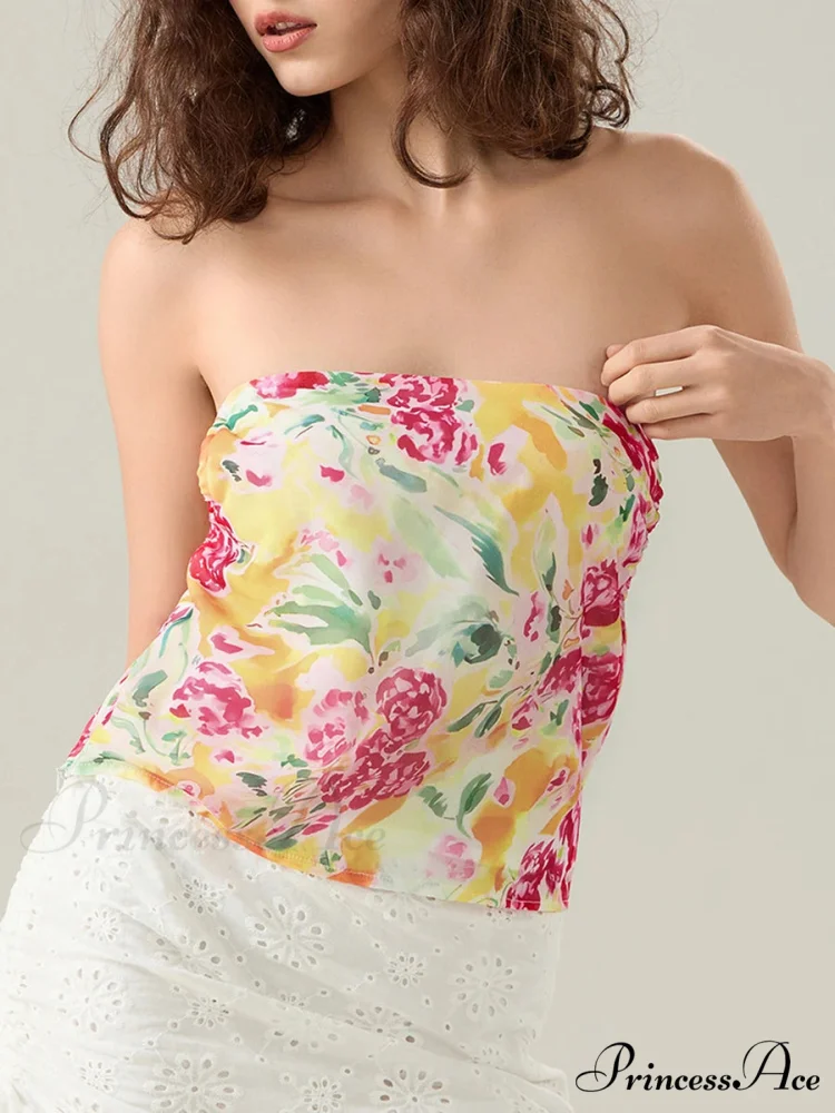 Blossoming Halter Open-Back Sleeveless Cropped Vest Camisole - Image 6