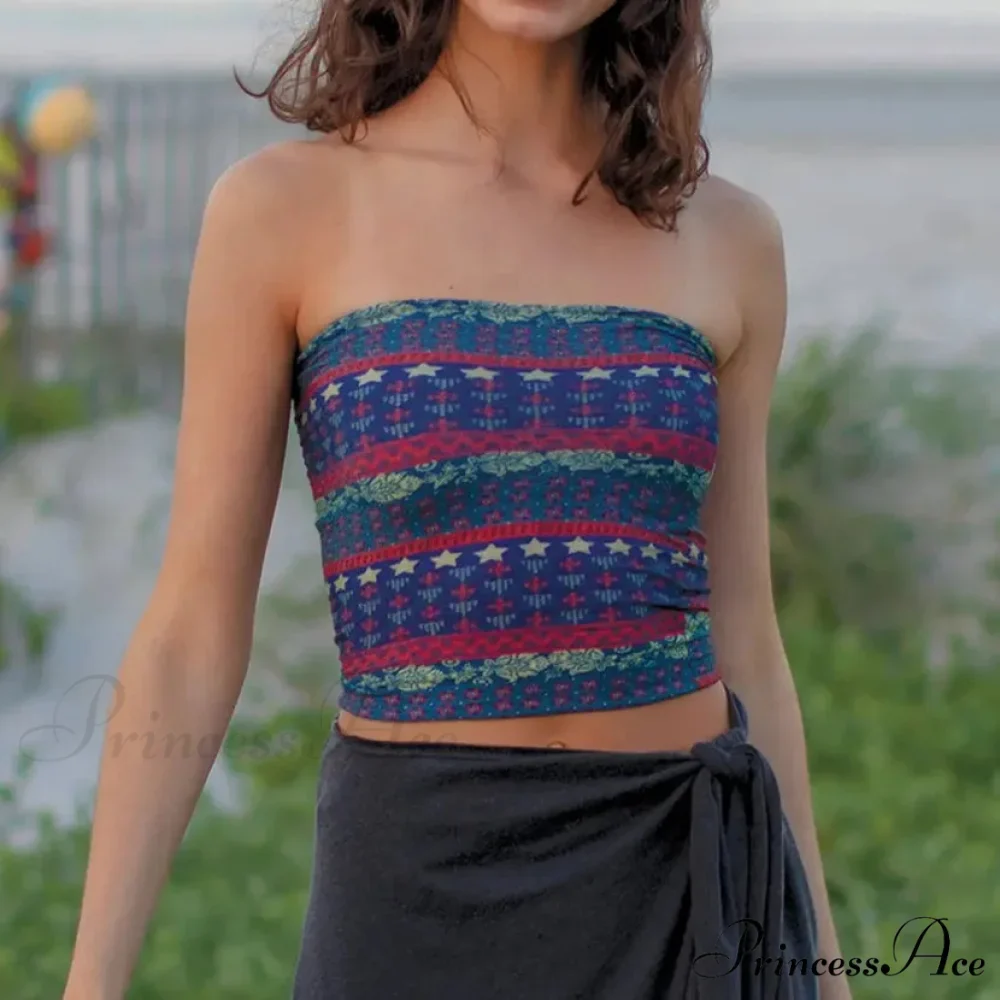 Blossoming Sleeveless Bandeau Crop Top - Image 7