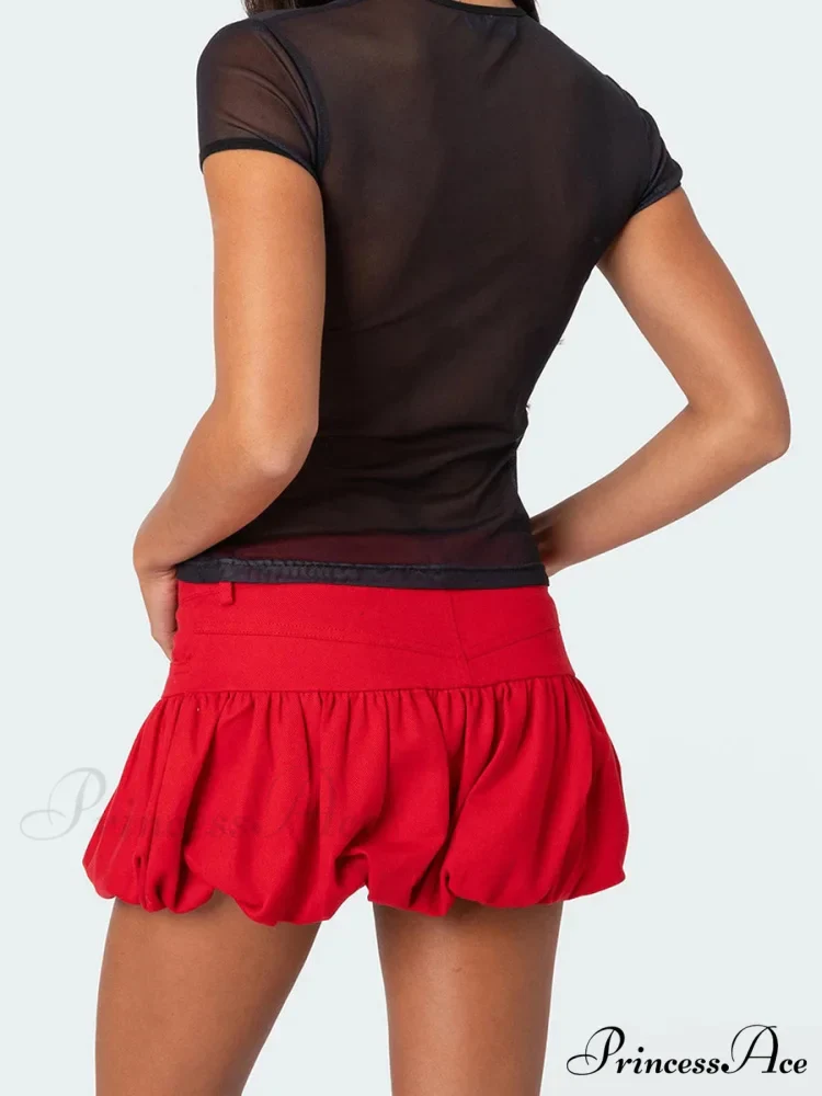 Blue Bubble Low Rise Skirt - Image 2