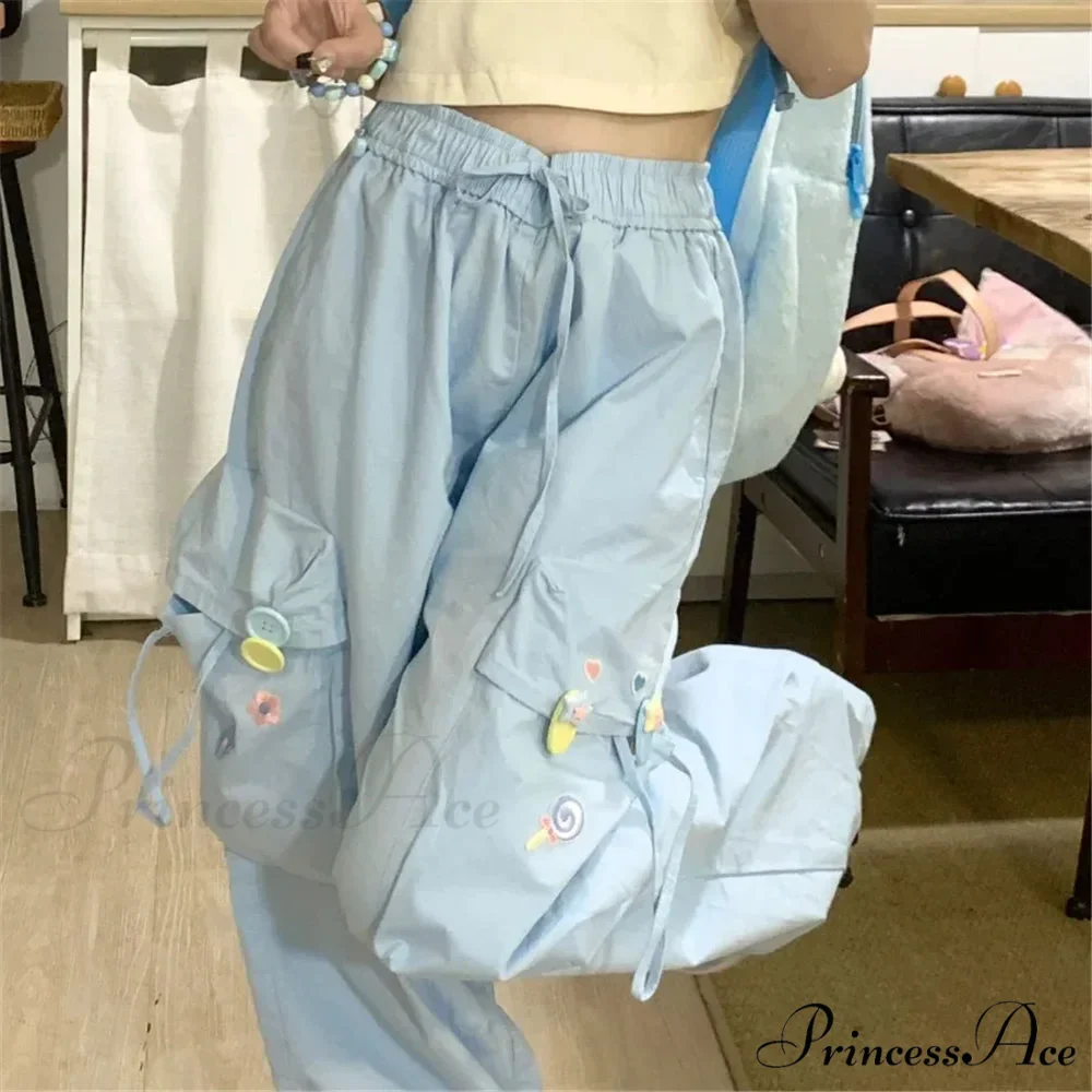 Blue Sugary Stitched Informal Japanese Fashion Pant - Image 2