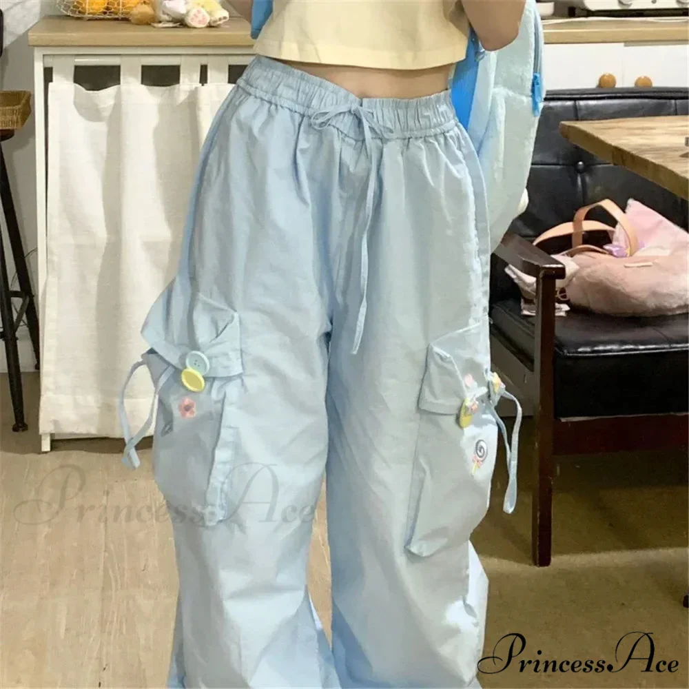 Blue Sugary Stitched Informal Japanese Fashion Pant - Image 3