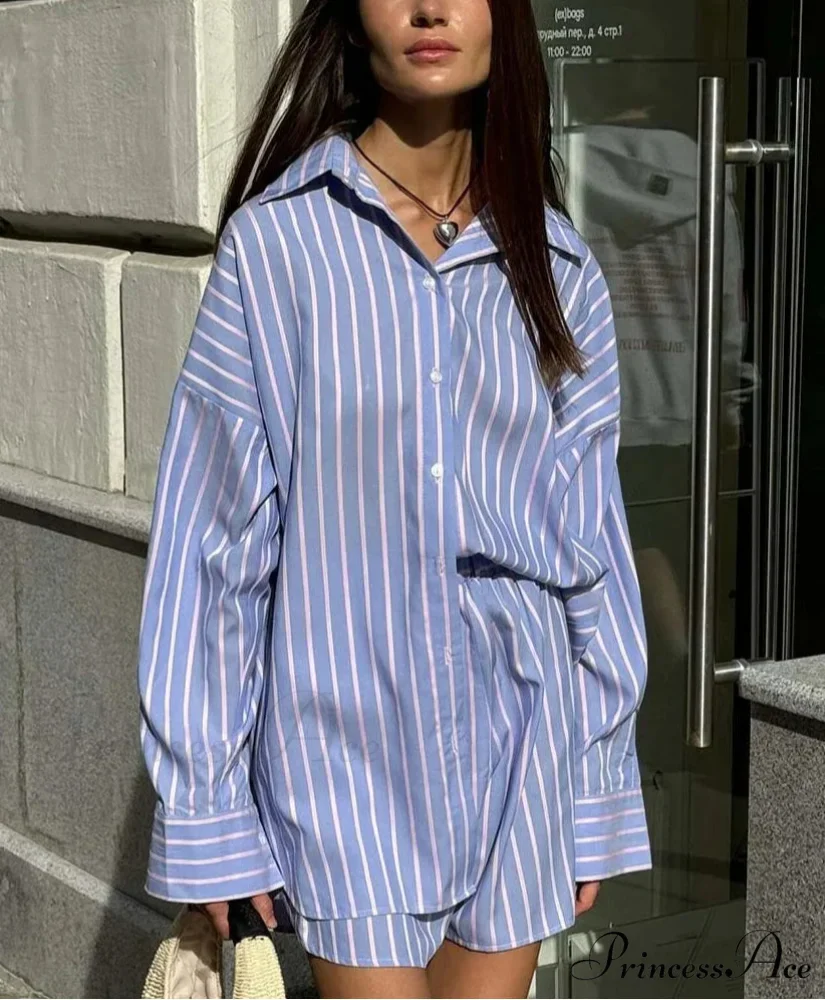 Blueprint Solitary Buttoned Shorts Workplace Two Piece Set