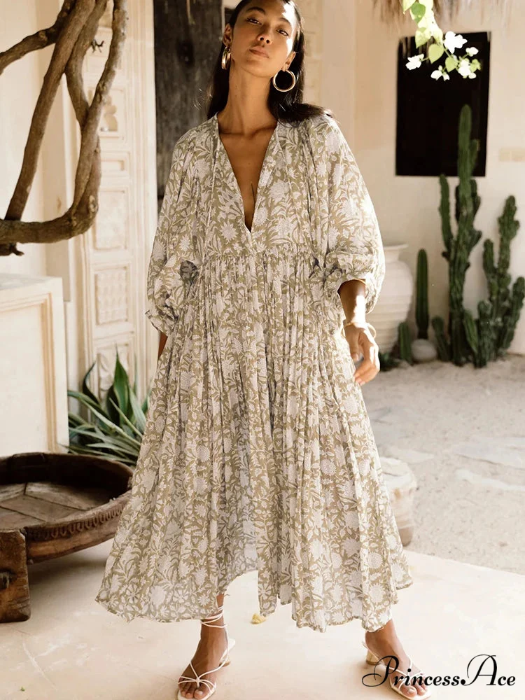 Bohemian Antique Lantern Sleeve Dress - Image 10