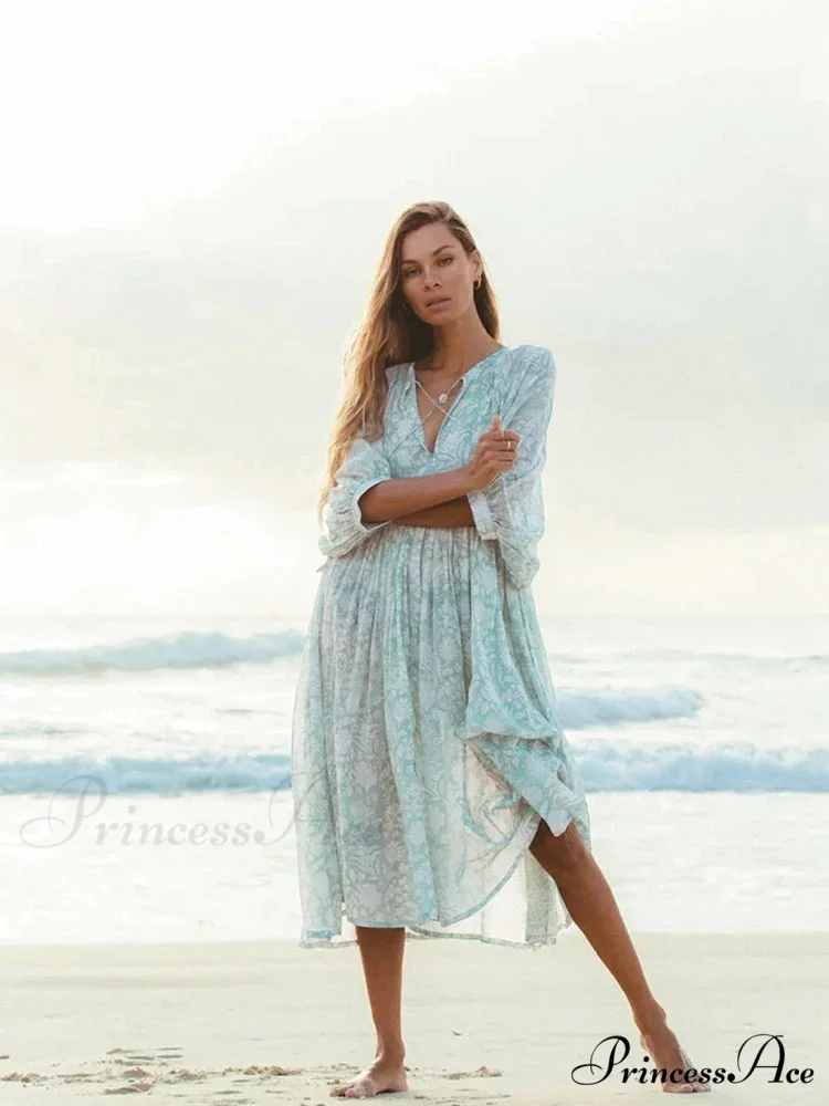 Bohemian Antique Lantern Sleeve Dress - Image 15