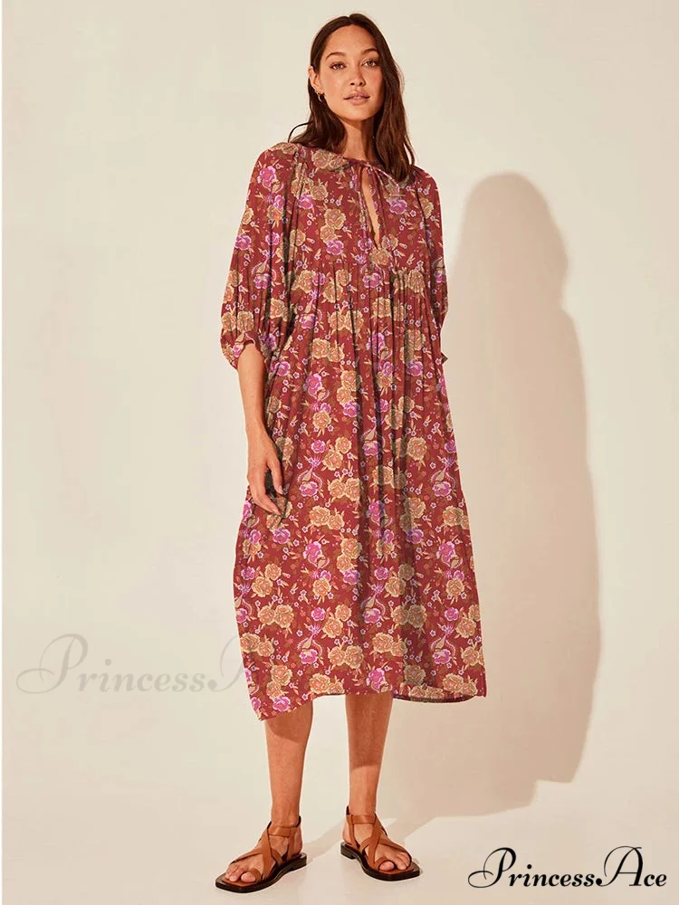 Bohemian Antique Lantern Sleeve Dress - Image 17