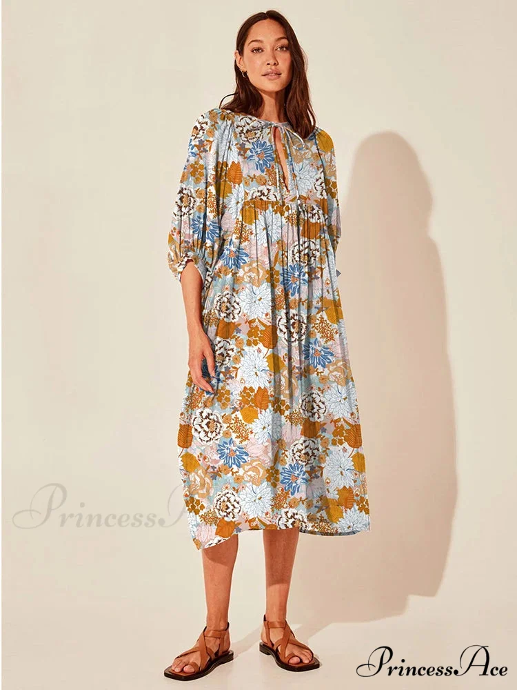 Bohemian Antique Lantern Sleeve Dress - Image 8