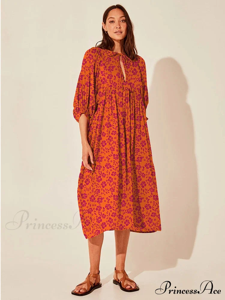 Bohemian Antique Lantern Sleeve Dress - Image 9