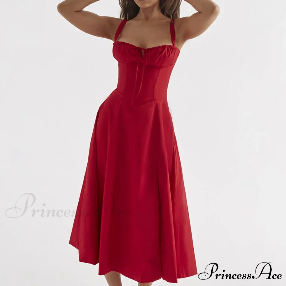 Bohemian Spaghetti Straps Knot Front Floral Dress - Image 5