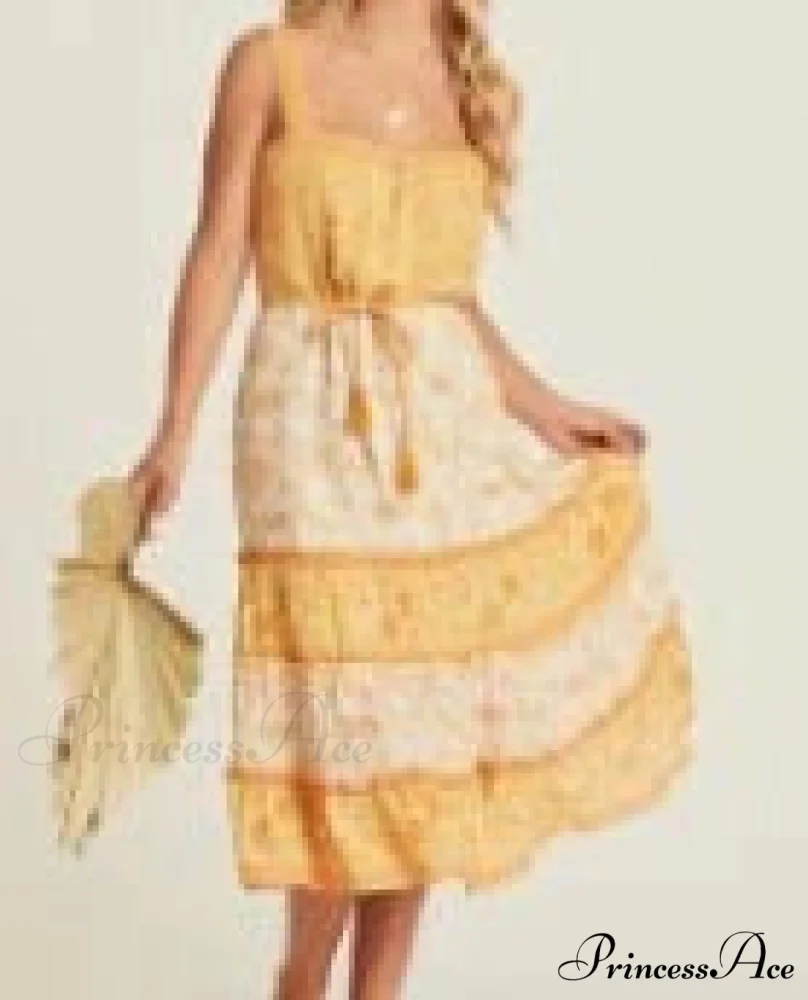 Bohemian Sundress Seductive Sleeveless Strap Rayon Floral Beach Dress - Image 6