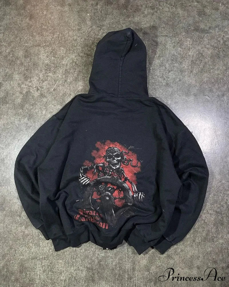 Bony Printed Zipper Hoodie - Image 3