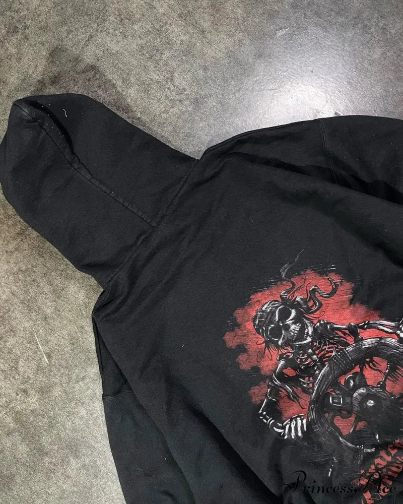 Bony Printed Zipper Hoodie - Image 4