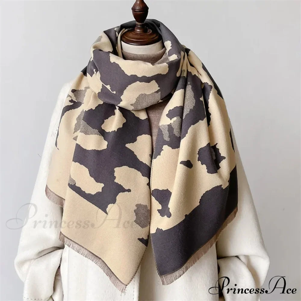 Botanical Cashmere Bandana Winter Scarf - Image 3