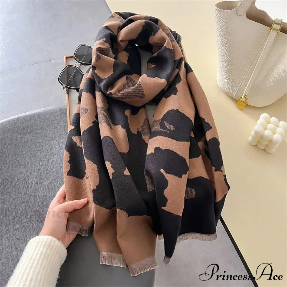 Botanical Cashmere Bandana Winter Scarf - Image 4