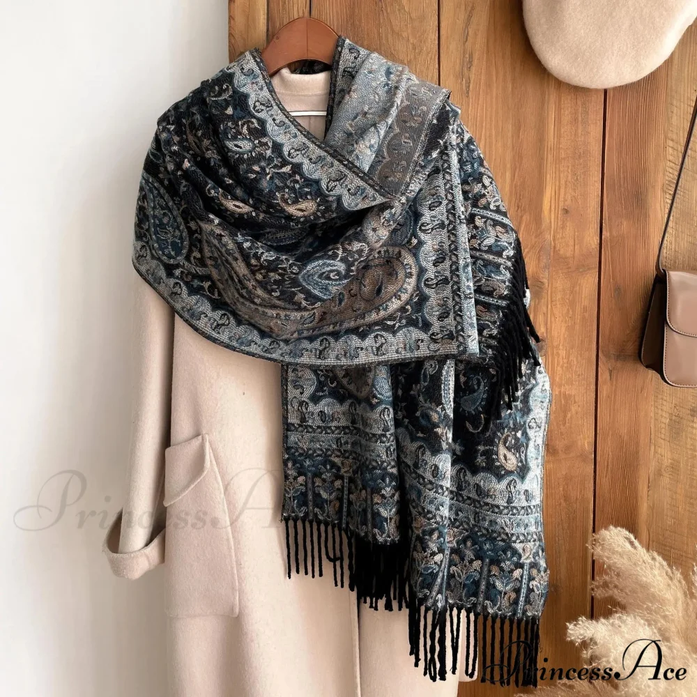 Botanical Cashmere Cover Winter Wrap - Image 4