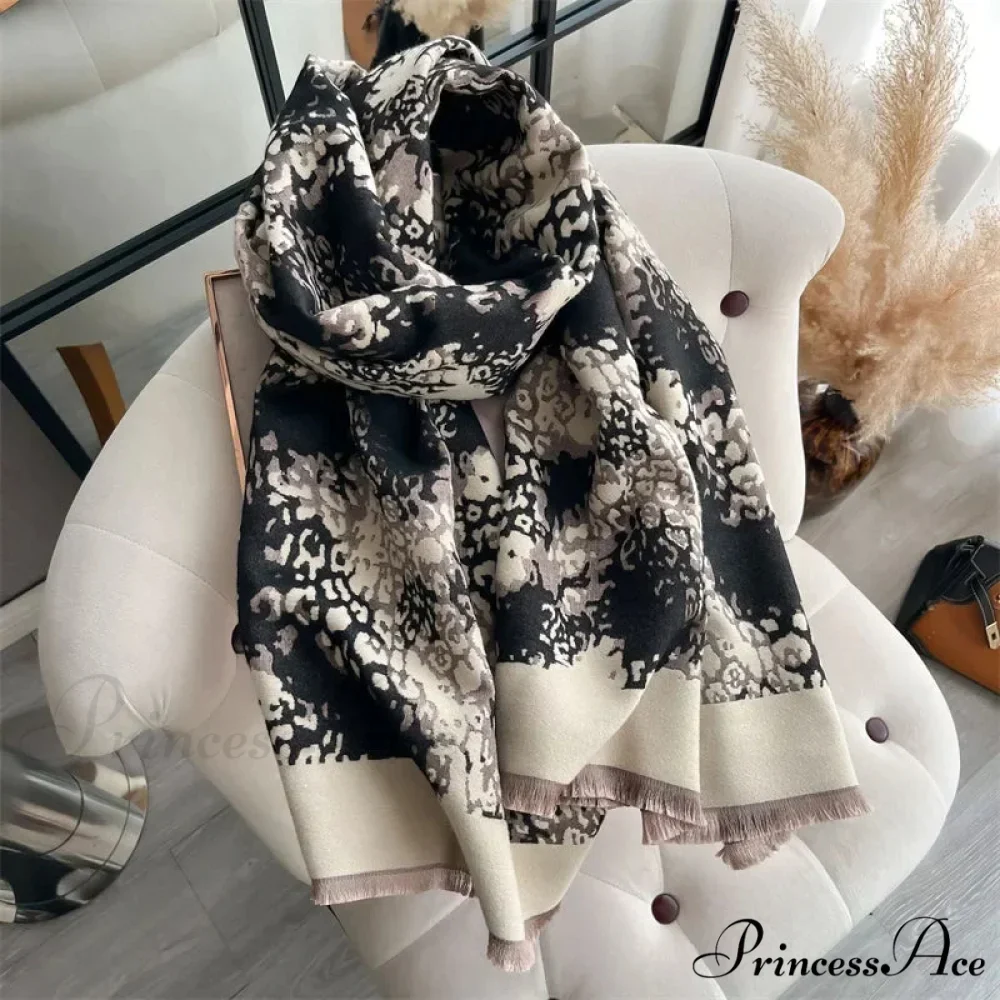 Botanical Cashmere Winter Blanket Scarf - Image 3