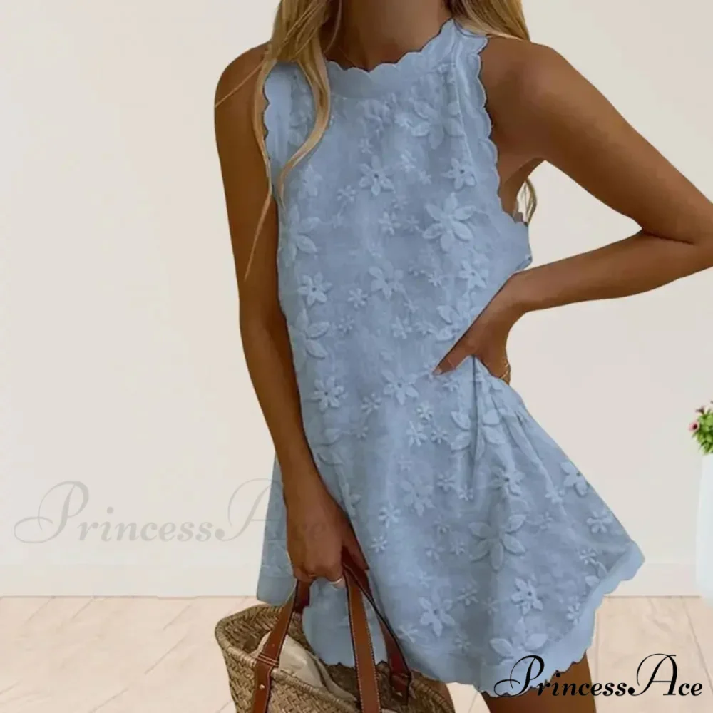 Botanical Off-The-Shoulder Stitching Relaxed Hem Botanical Dress - Image 4