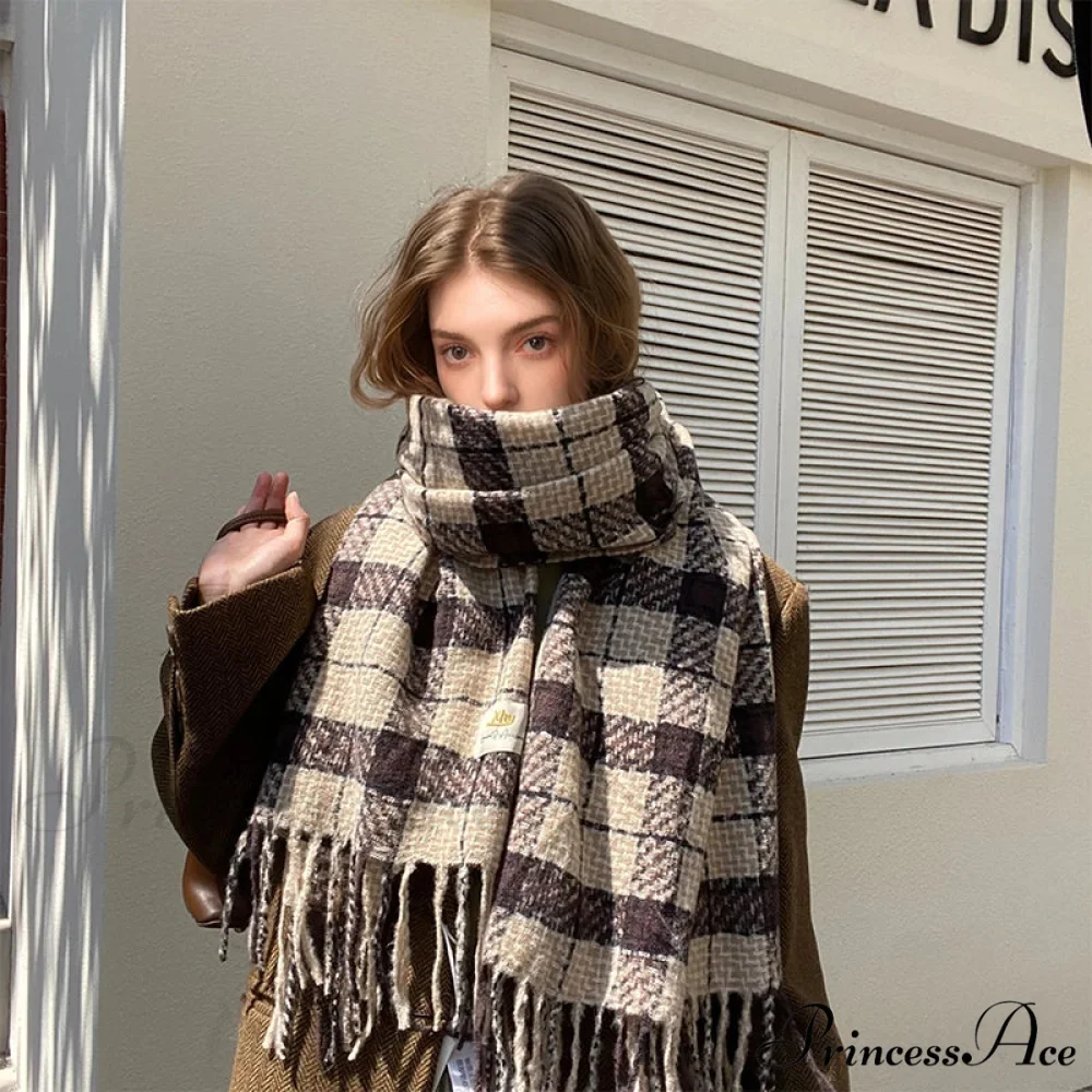 Botanical Pattern Cashmere Wrap Scarf - Image 6