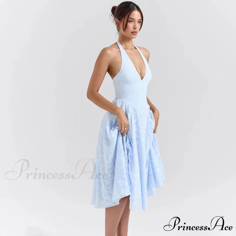 Botanical Waist Tie A-line Holiday Dress - Image 4