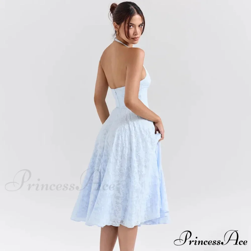 Botanical Waist Tie A-line Holiday Dress - Image 5