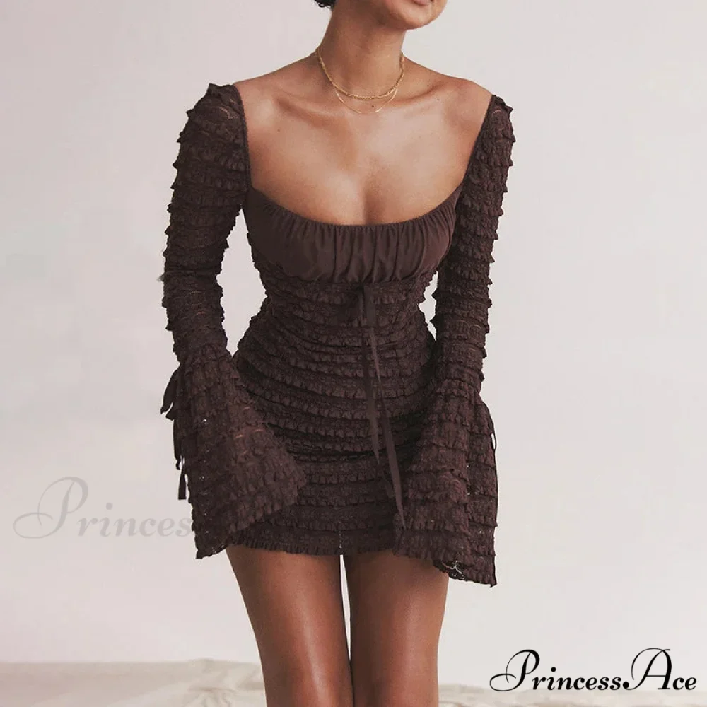 Bow Pastry Folded Slender Bodycon Holiday Dress - Image 5