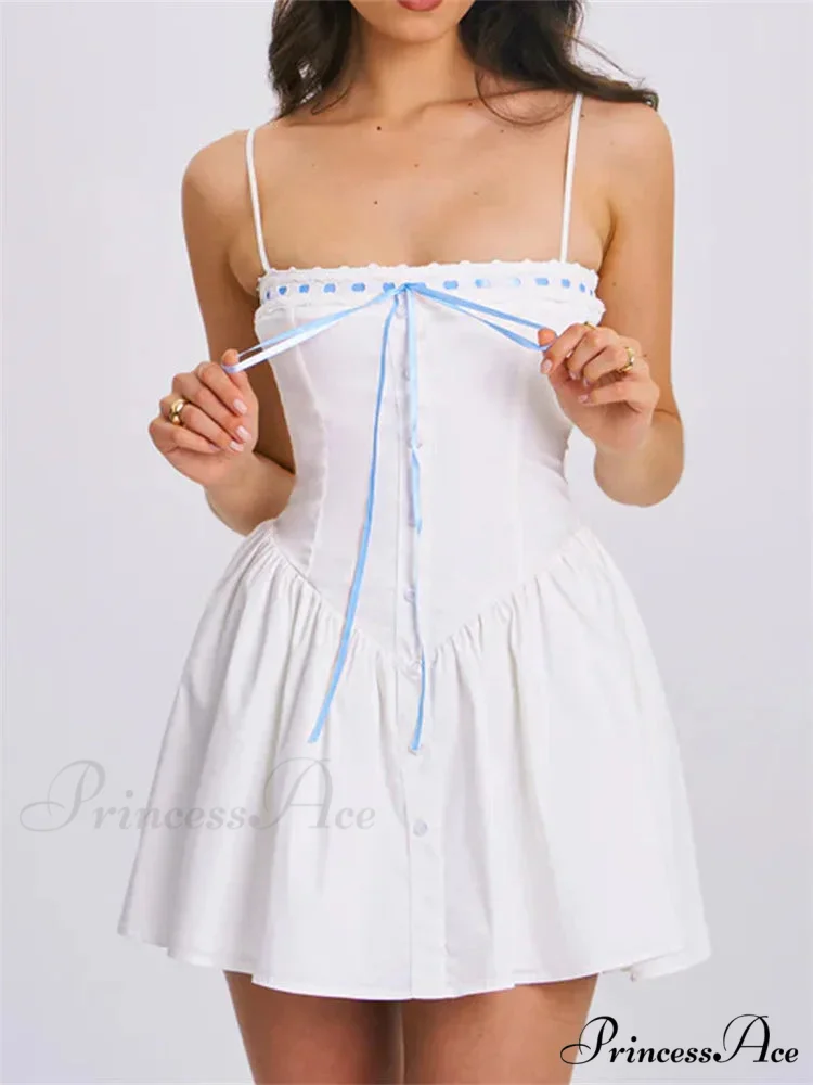 Bowknot Square-Neck Small Dress - Image 2