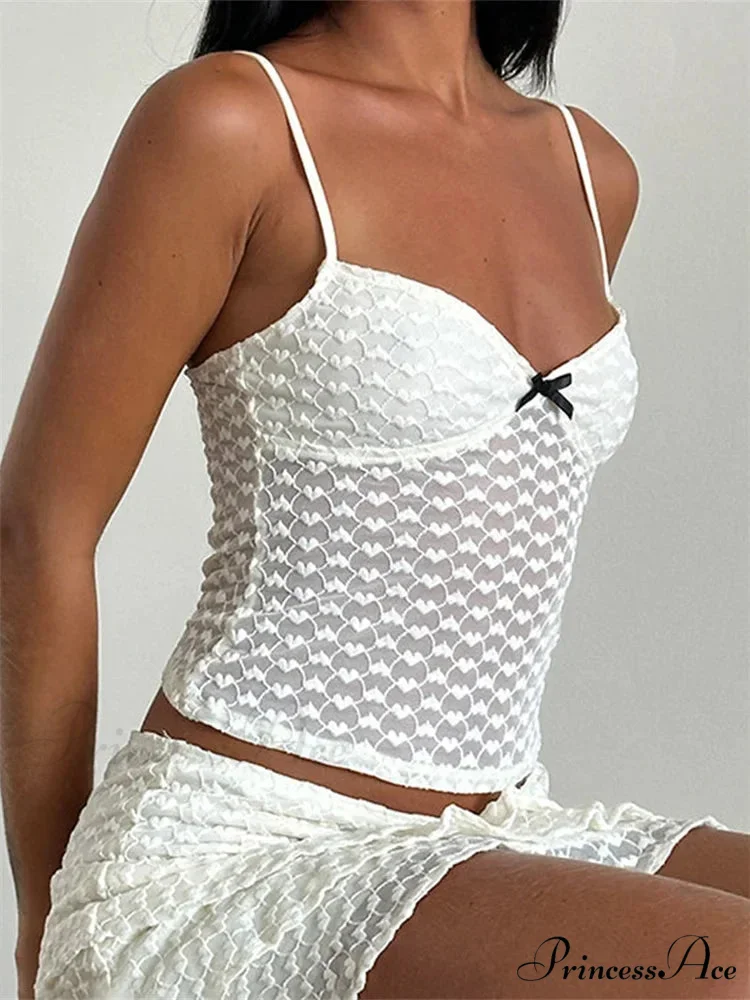 Bowtie Patchwork Sleeveless Open-back Crop Top - Image 3
