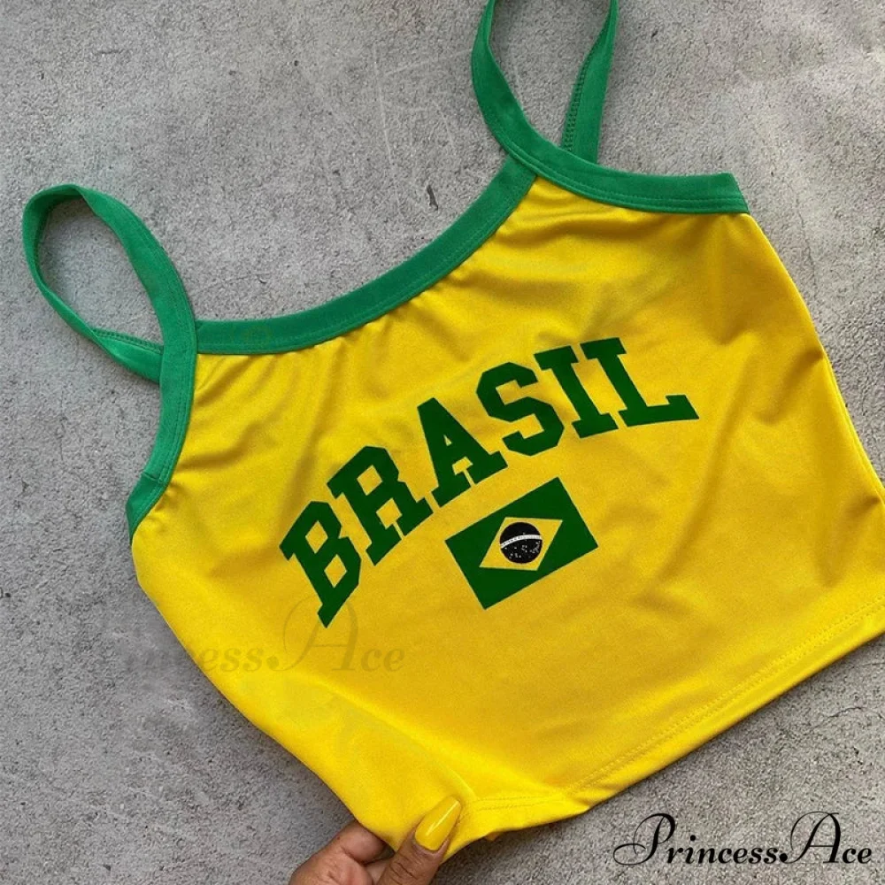 Brazil Letter Gothic Cropped Blouse - Image 2