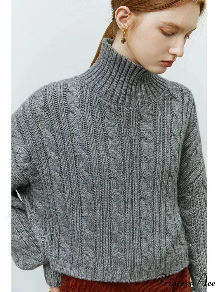 Brief Spiral Turtleneck Comfortable Pullover Sweater - Image 2
