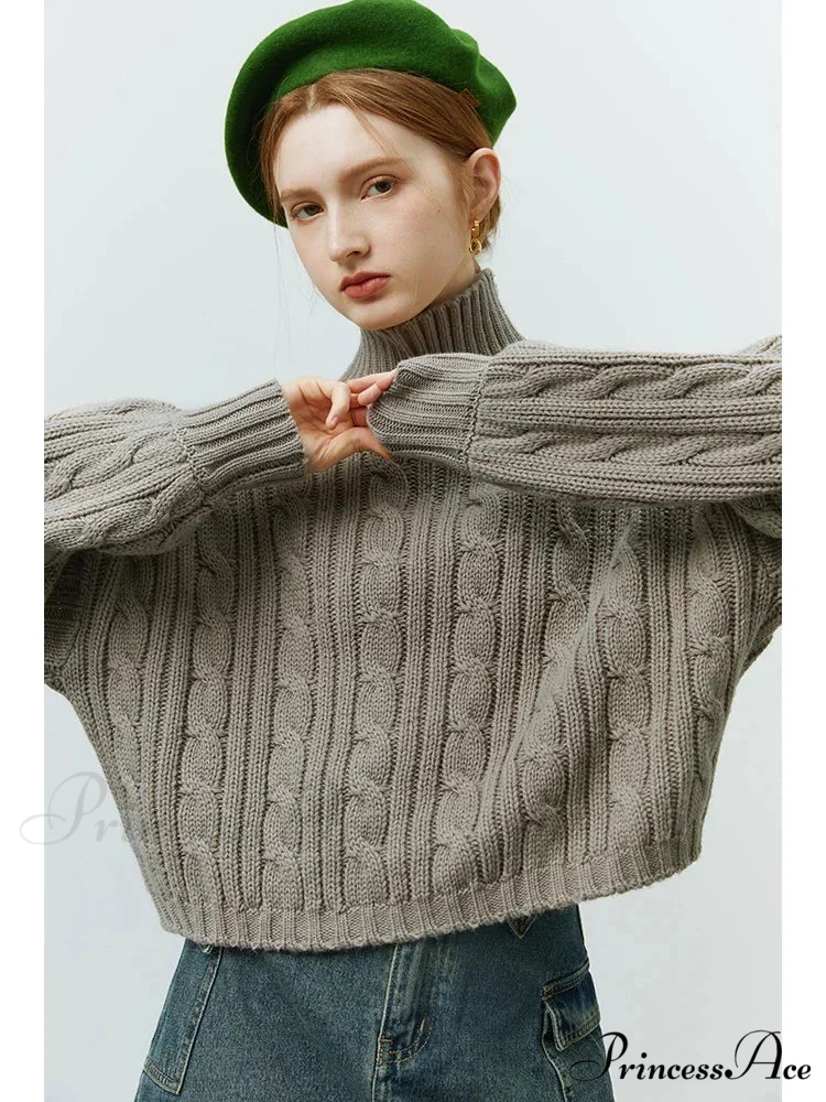 Brief Spiral Turtleneck Comfortable Pullover Sweater - Image 4