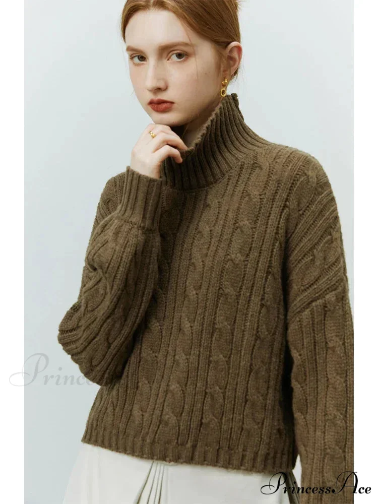 Brief Spiral Turtleneck Comfortable Pullover Sweater - Image 5