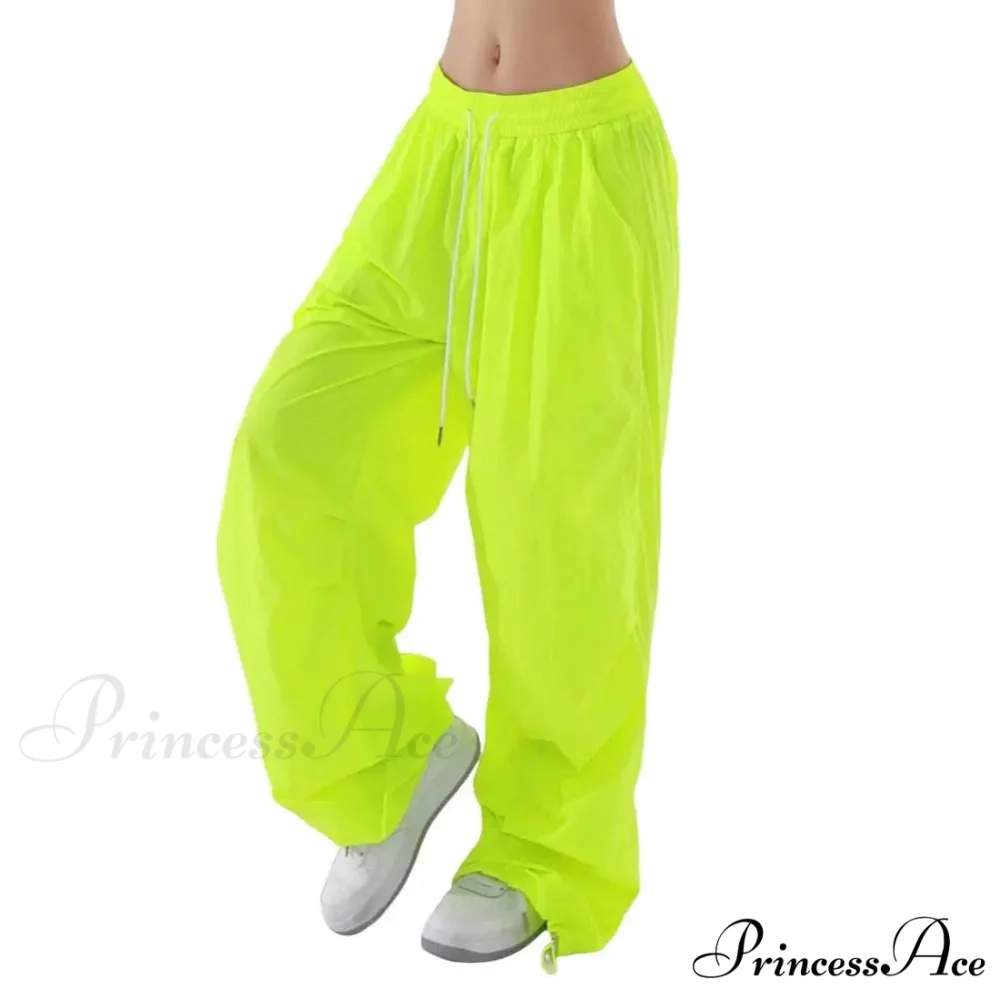 Bright Drawstring Spacious Leg Cargo Pant - Image 10
