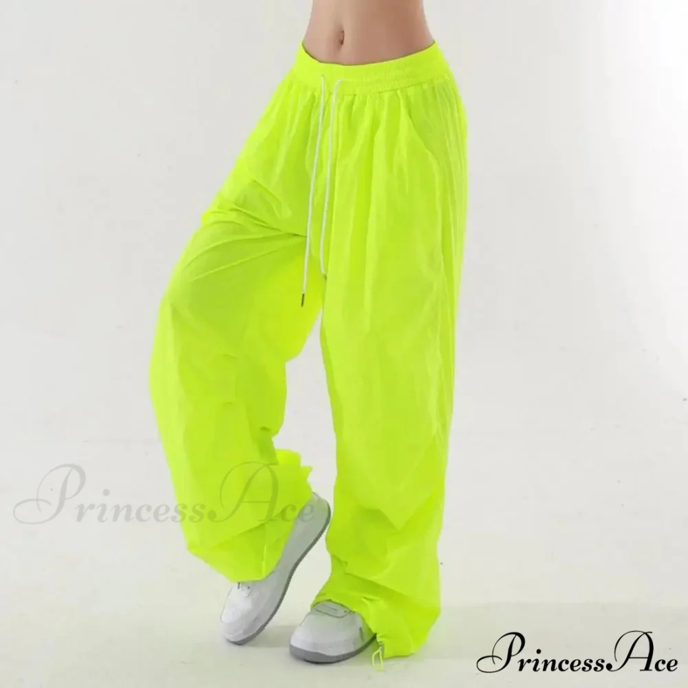 Bright Drawstring Spacious Leg Cargo Pant - Image 2