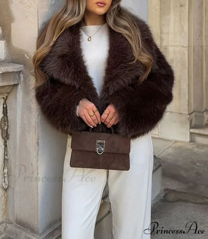 Brown Collar Soft Coat - Image 2