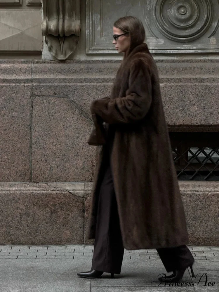 Brown Extended Sleeve Soft Furry Jacket - Image 4
