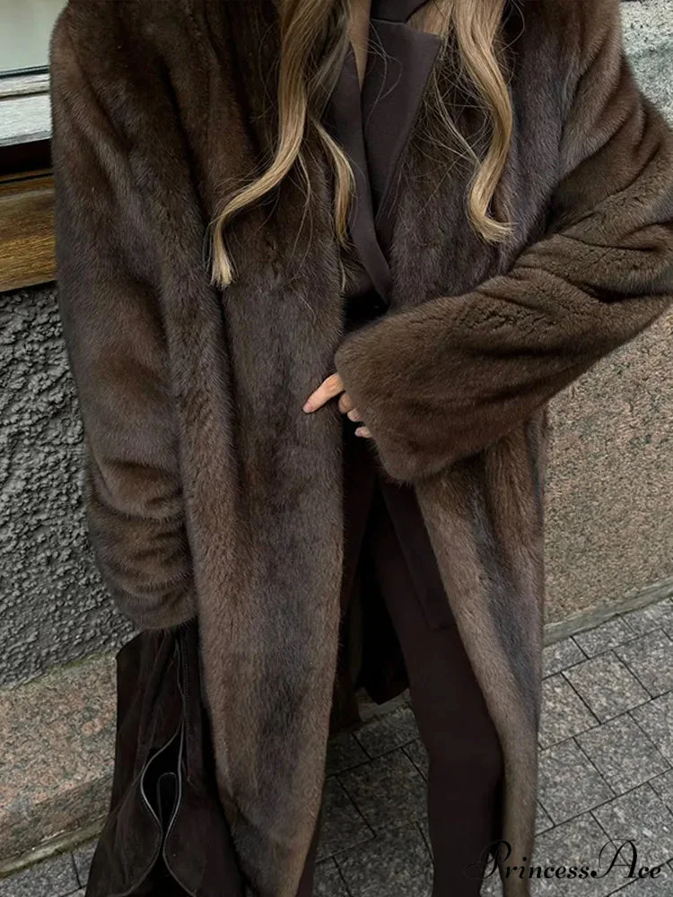 Brown Extended Sleeve Soft Furry Jacket - Image 5
