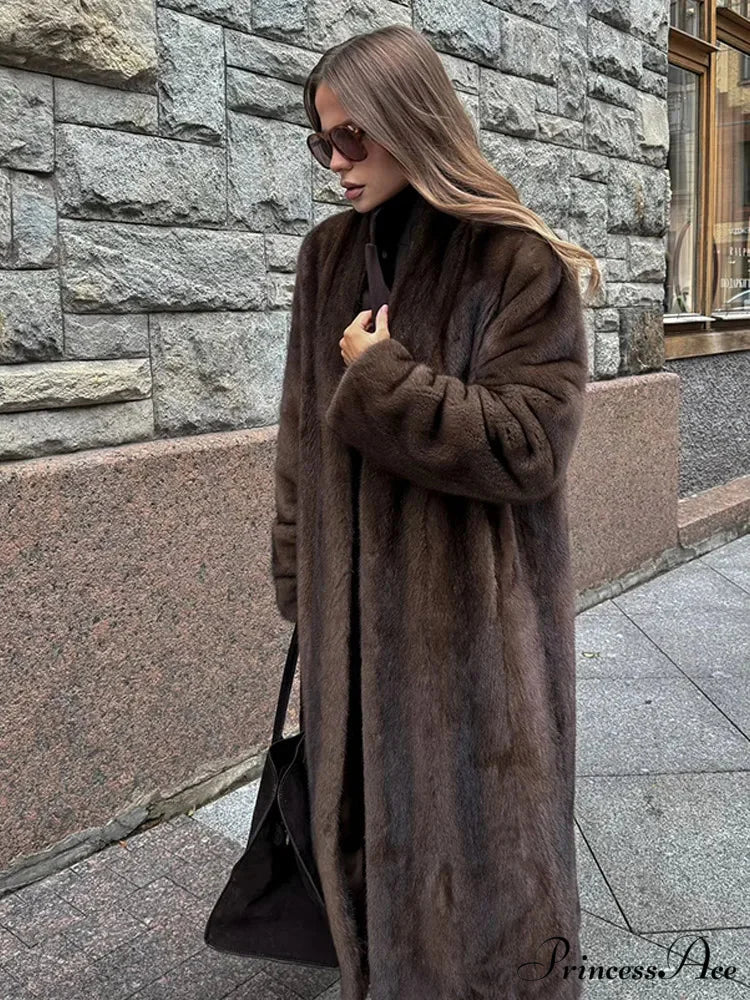 Brown Extended Sleeve Soft Furry Jacket - Image 6