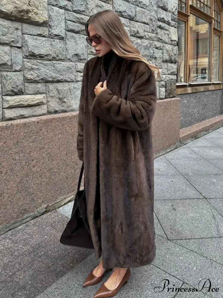 Brown Extended Sleeve Soft Furry Jacket - Image 7