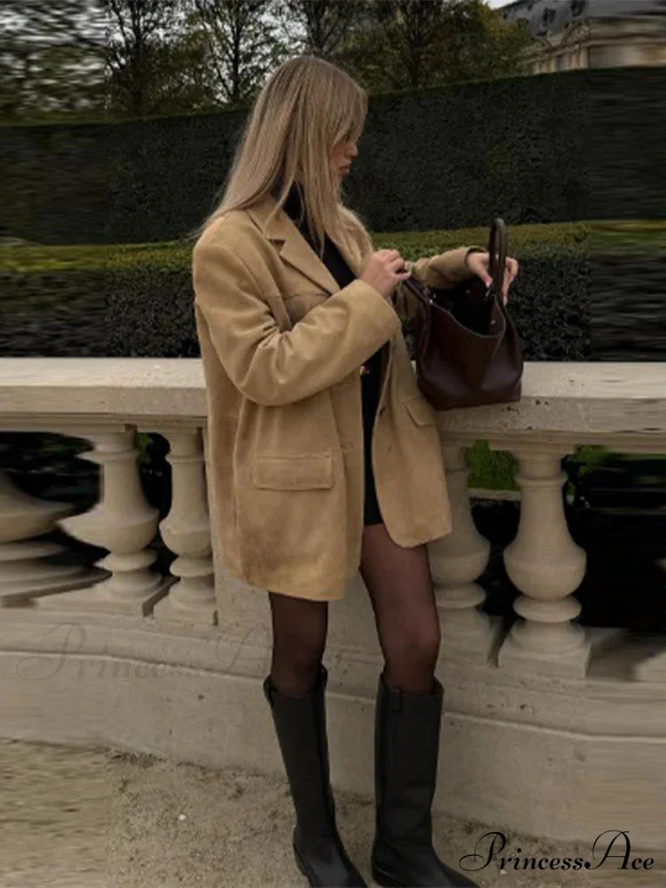 Brown Extended Sleeve Suit Jacket - Image 5