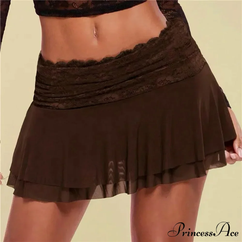 Brown Folded Ballet Frill Skirt - Image 5