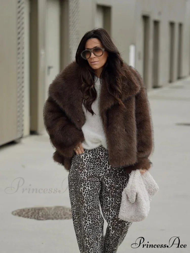 Brown Gentle Fluffy Woolen Jacket - Image 7