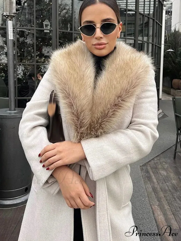 Brown Soft Faux Fur Informal Overcoat - Image 5