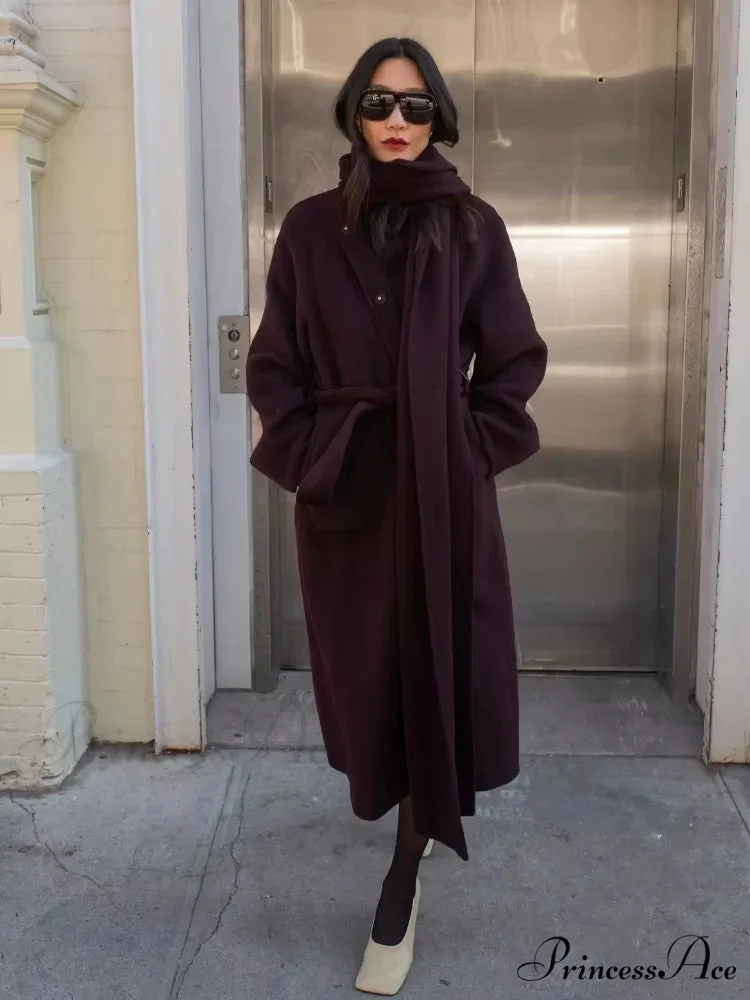 Brown Tender Fluffy Faux Fur Lapel Overcoat - Image 4
